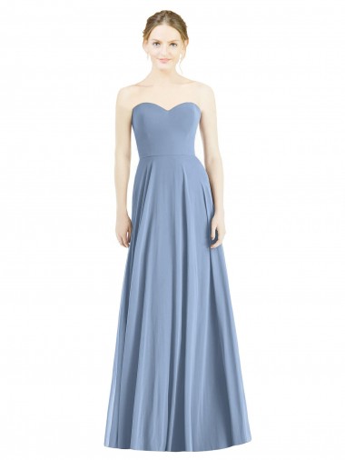 Cheap Strapless Sweetheart Chiffon Bridesmaid Dress Canada