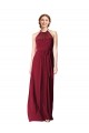 Cheap Halter Neck Chiffon Bridesmaid Dress with Shirred Bodice Canada