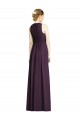 Cheap Long Chiffon V-Neck Bridesmaid Dress with Shirred Bodice Canada
