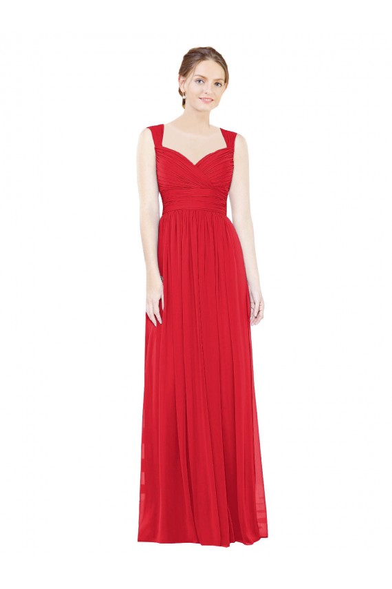 Cheap Full-Length Long Chiffon Bridesmaid Dress with Side Front Slit Canada