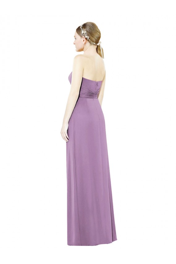 Cheap Sweetheart Neckline Strapless Chiffon Bridesmaid Dress with Wrap Pleat Canada