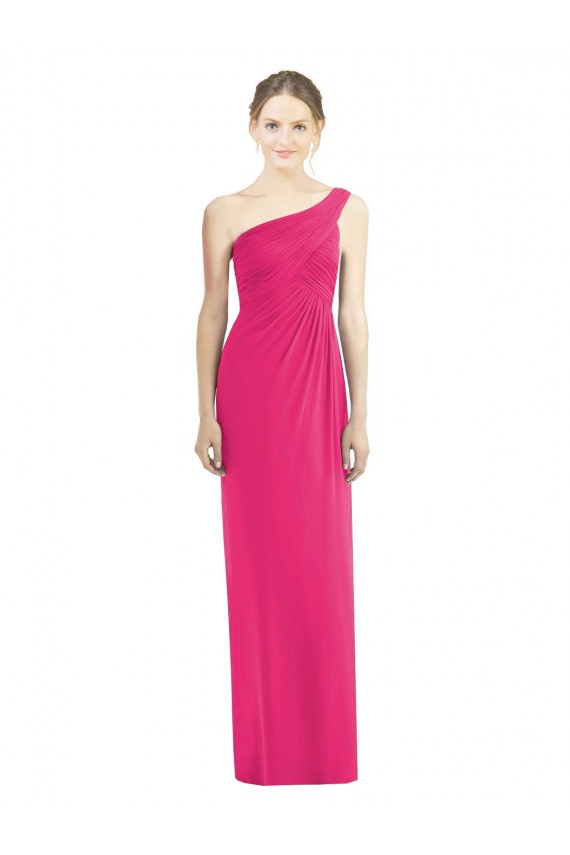 Cheap One Shoulder Long Chiffon Bridesmaid Dress Canada