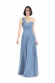 Cheap One Shoulder Long Chiffon Bridesmaid Dress with Sweetheart Bodice Canada