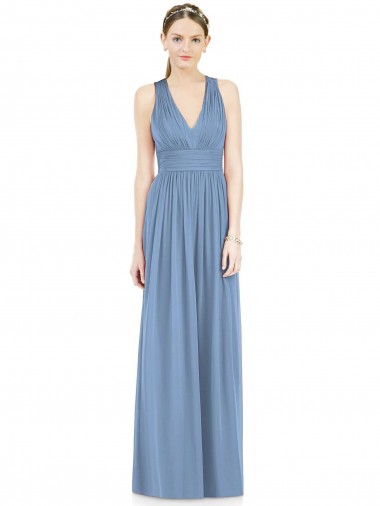 Cheap Sleeveless Cross Strap Back Chiffon Bridesmaid Dress Canada
