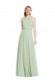 Cheap Open Back Halter Chiffon Bridesmaid Dress with Flowy Bow Canada
