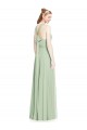 Cheap Open Back Halter Chiffon Bridesmaid Dress with Flowy Bow Canada