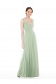 Cheap Sheer Back Cap Sleeves Long Chiffon Bridesmaid Dress  Canada