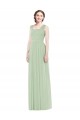 Cheap Sleeveless Chiffon Long Bridesmaid Dress with Shoulder Straps Canada