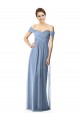 Cheap Off the Shoulder Chiffon Bridesmaid Dress with Draped Bodice Canada