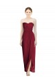 Cheap Strapless Sweetheart Long Chiffon Bridesmaid Dress Canada