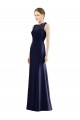 Cheap Lace Bodice Open Back Trumpet Chiffon Bridesmaid Dress with Bow Belt Canada