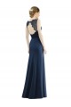 Cheap Lace Bodice Open Back Trumpet Chiffon Bridesmaid Dress with Bow Belt Canada