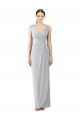 Cheap Draped Sleeveless Long Chiffon V-Neck Bridesmaid Dress Canada