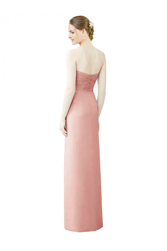 Cheap Strapless Sweetheart Long Chiffon Wrap Bridesmaid Dress Canada