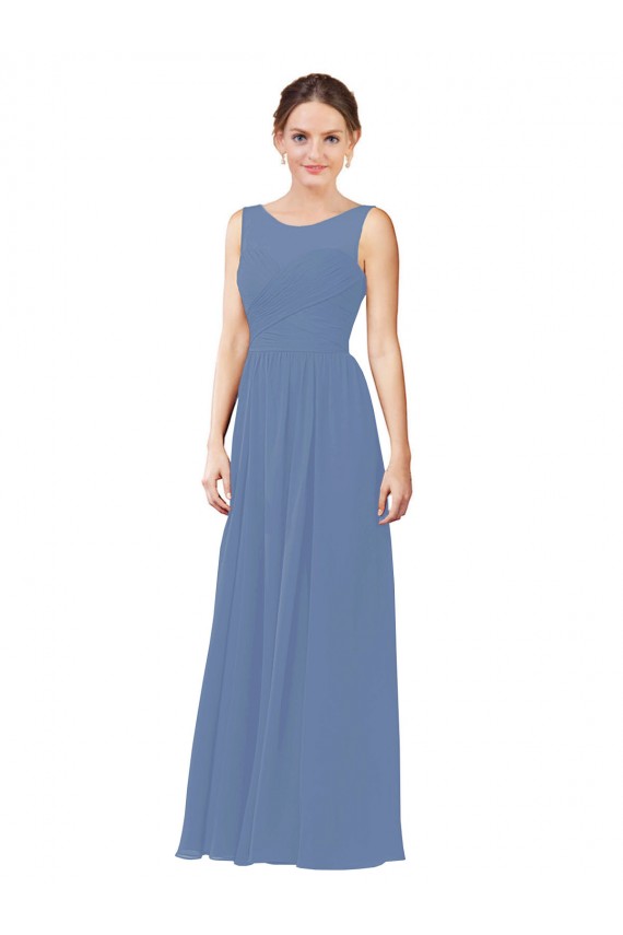 Cheap Luxe Chiffon Bridesmaid Dress with Illusion and Sweetheart Neckline Canada