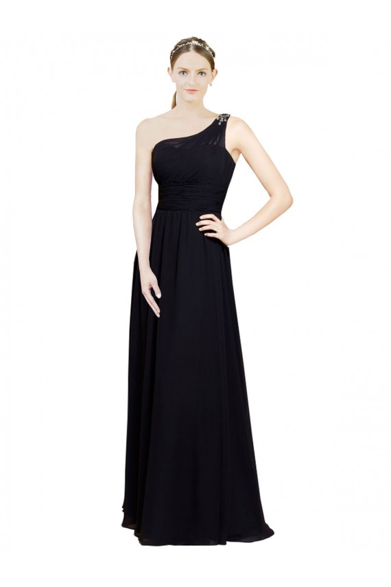 Cheap Sweetheart Chiffon Bridesmaid Dress with Beaded One Shoulder Strap Canada