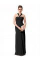 Cheap Long Halter Chiffon Bridesmaid Dress with Dropped Waist Canada