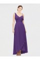 Cheap One Shoulder High Low Chiffon Bridesmaid Dress with Wrap Waist Canada