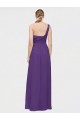 Cheap One Shoulder High Low Chiffon Bridesmaid Dress with Wrap Waist Canada