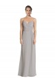 Cheap Long Chiffon A-Line Bridesmaid Dress with Criss-Cross Draped Bodice Canada