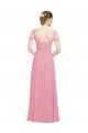 Cheap Sweetheart Long Chiffon Bridesmaid Dress with Off the Shoulder Straps Canada