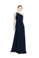 Cheap Long Chiffon Bridesmaid Dress with One Shoulder Neckline And Belt Canada