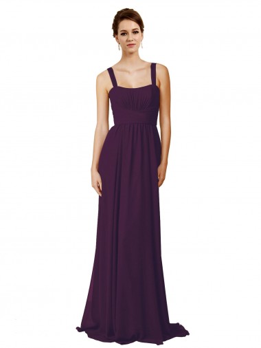 Cheap Full Length Chiffon Bridesmaid Dress with Spaghetti Straps Canada
