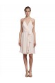 Cheap Short Knee Length Wrap Chiffon Halter Bridesmaids Dress Canada