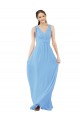 Cheap Long V-Neckline Chiffon Bridesmaid Dress with Twisted Waist Canada