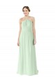 Cheap Front halter Neckline and Deep Back Long Chiffon Bridesmaid Dress Canada