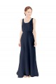 Cheap Scoop Neckline Fitted Long Chiffon Bridesmaid Dress Open Back Canada