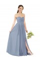 Cheap Deep Sweetheart Neckline Open Back Long Chiffon Bridesmaid Dress Canada