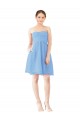 Cheap Short Knee Length Chiffon Bridesmaid Dress with Twisted Strapless Sweetheart Neckline Canada