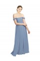 Cheap Long Floor Length Chiffon Bridesmaid Dress with Fluttering Off the Shoulder Straps Canada