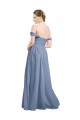 Cheap Long Floor Length Chiffon Bridesmaid Dress with Fluttering Off the Shoulder Straps Canada