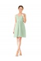 Cheap v-Neckline Short Knee Length Chiffon Bridesmaid Dress Canada