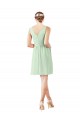Cheap v-Neckline Short Knee Length Chiffon Bridesmaid Dress Canada