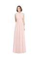 Cheap Sleeveless Chiffon High Neck Bridesmaid Dress with Diagonal Pleats Canada