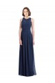 Cheap Chiffon High Neck Sleeveless Bridesmaid Dress with Pleats Canada