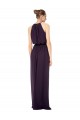 Cheap High Neck Long Chiffon Halter Bridesmaid Dress with Drape Chiffon Overlay Canada