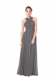 Cheap Long Chiffon Halter Bridesmaid Dress Keyhole Back Canada