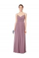 Cheap V-Neck Spaghetti Strap Open Back Long Chiffon Bridesmaid Dress Canada