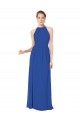 Cheap Long Chiffon High-Neck Sleeveless Bridesmaid Dress Canada