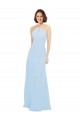 Cheap Floor Length Chiffon Bridesmaids Dress with Front Keyhole Neckline Canada