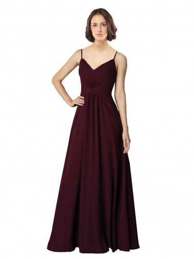 Cheap V-Neck Chiffon Bridesmaid Dress with Twist Front Bodice Canada