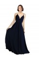 Cheap Simple Chiffon Bridesmaid Dress with Deep V-Neckline Canada
