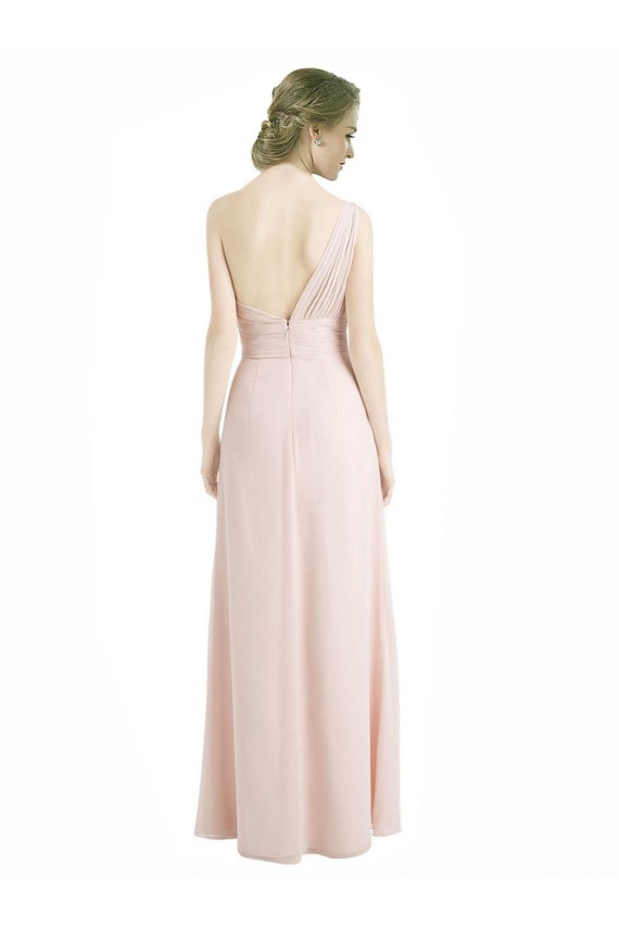 Cheap Full Length Chiffon Bridesmaid Dress with One Wide Shoulder Strap Canada