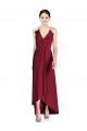Cheap Draped V-Neck High Low Chiffon Bridesmaid Dress Canada