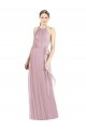 Cheap Shirred Halter Neck Long Chiffon Bridesmaid Dress Canada