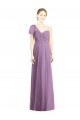 Cheap Flutter Sleeves One Shoulder Long Chiffon Bridesmaid Dress Canada